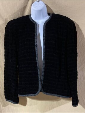 BIS by Gene Ewing Size 6 Vintage Black Open-Front Jacket